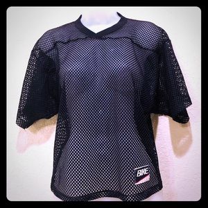 Bike}Black Mesh cropped short sleeve sport jersey